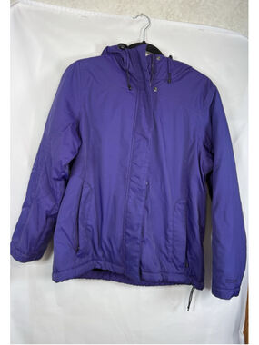 L.L.Bean Purple Fleece Lined Hooded Zip Up Winter Jacket Coat Women's Small/Pet